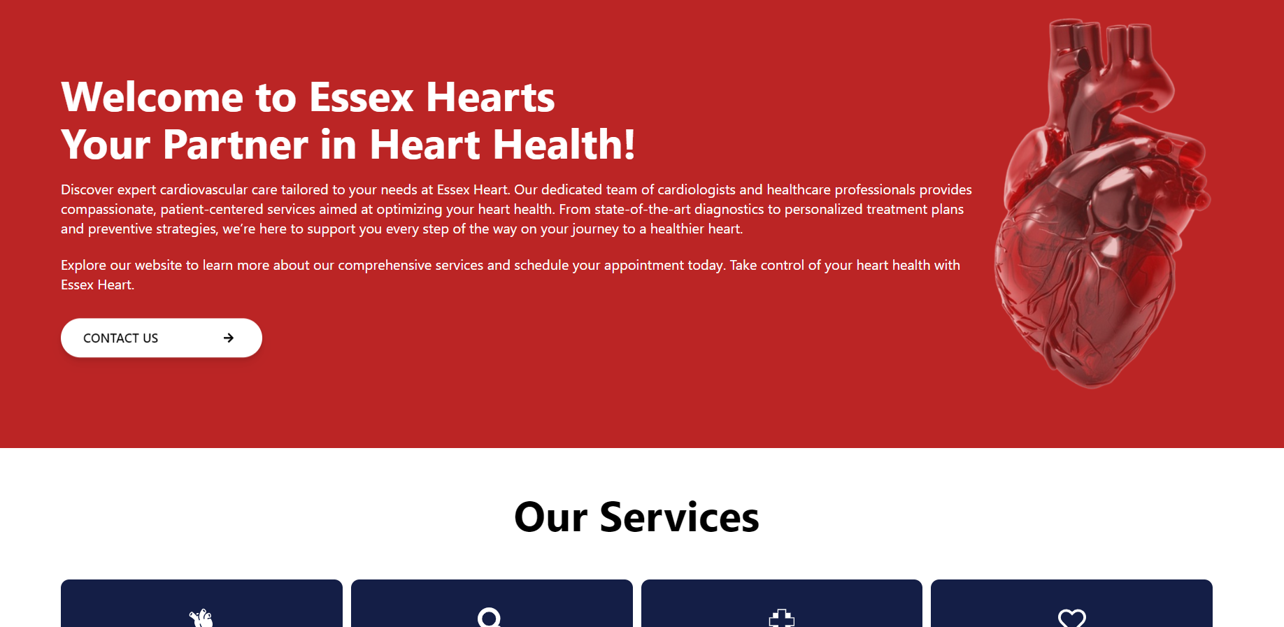 A cardiac clinic website in the United Kingdom.